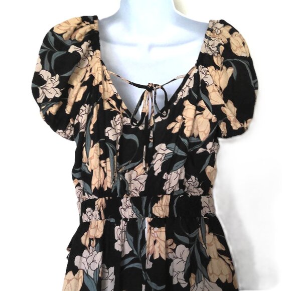 New Band of the Free Floral Maxi  Dress Wrap Boho Hippie Self Tie Viscose NWT  S - Picture 4 of 7